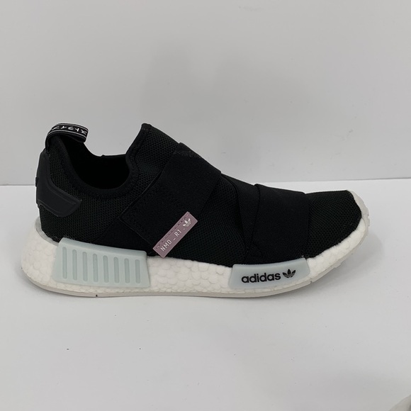 Adidas NMD R1 slip-on sneaker black white chunky strap women 6.5 - Picture 1 of 7